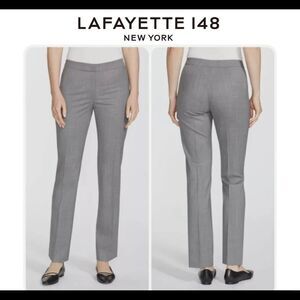 Lafayette 148 New York NWOT Gray Barrow straight Leg trousers Sz 4